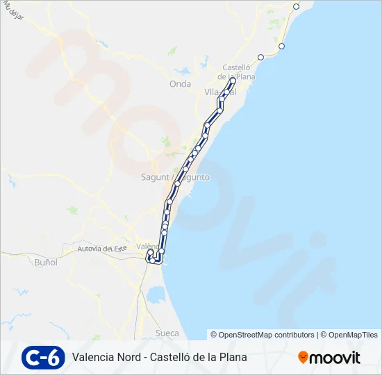 C6 tren Mapa de línia