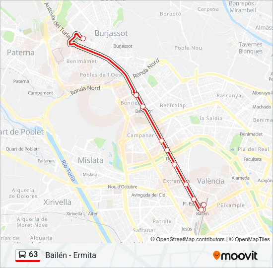 63 Bus Line Map