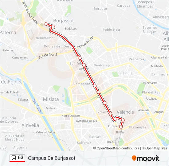 63 Bus Line Map