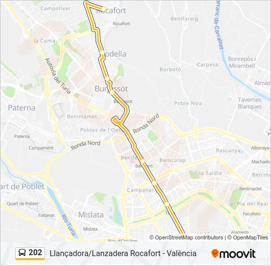 202 Bus Line Map