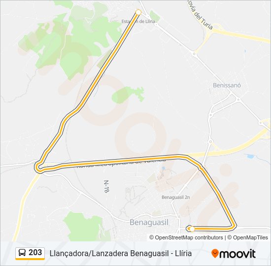 203 Bus Line Map