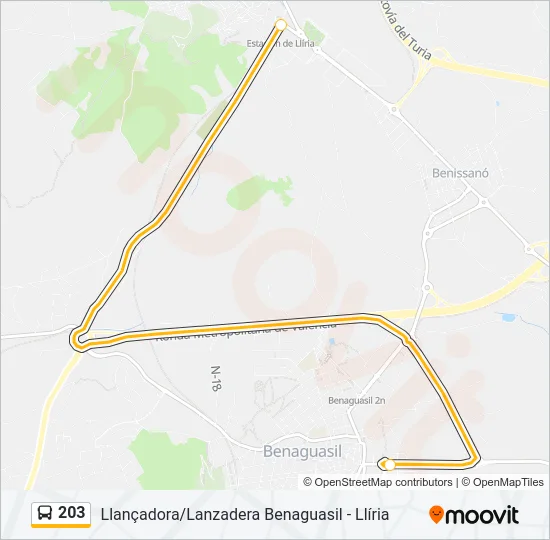 203 Bus Line Map