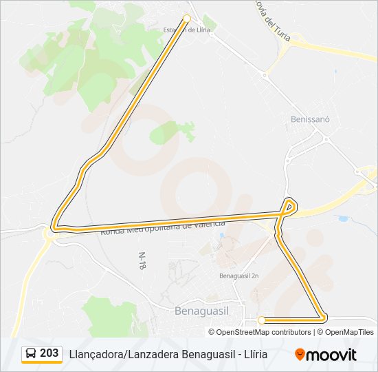 203 Bus Line Map