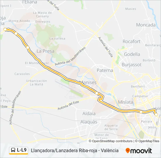 L-L9 Bus Line Map