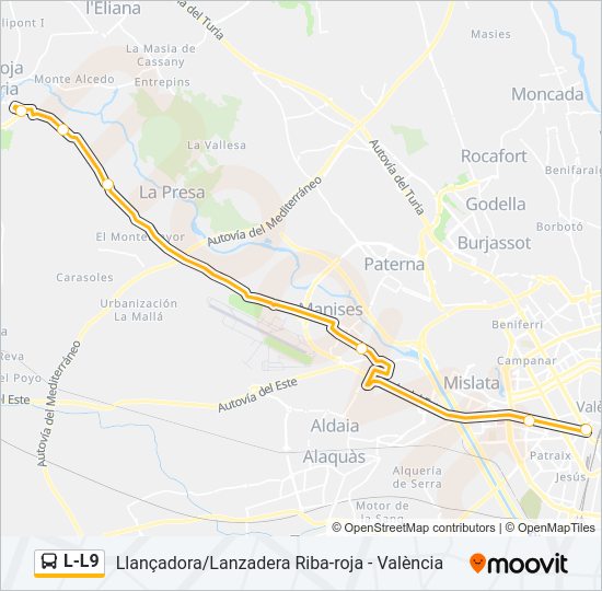 L-L9 Bus Line Map