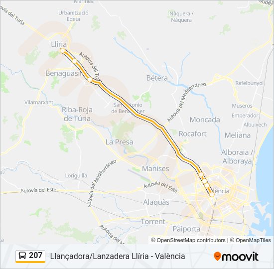 207 Bus Line Map