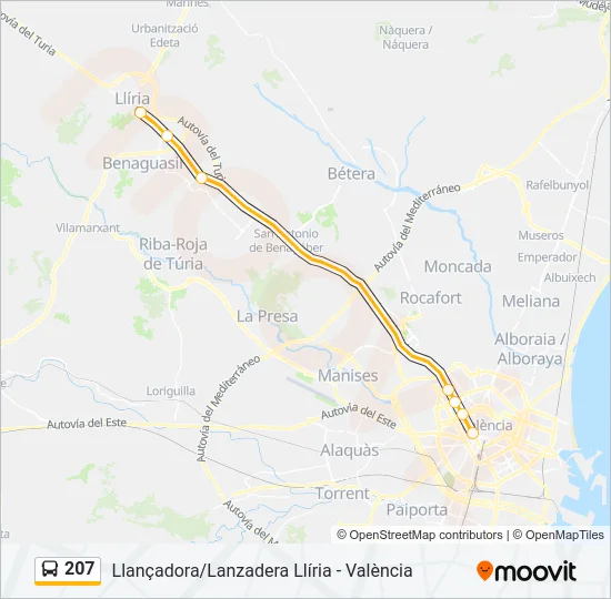 207 Bus Line Map