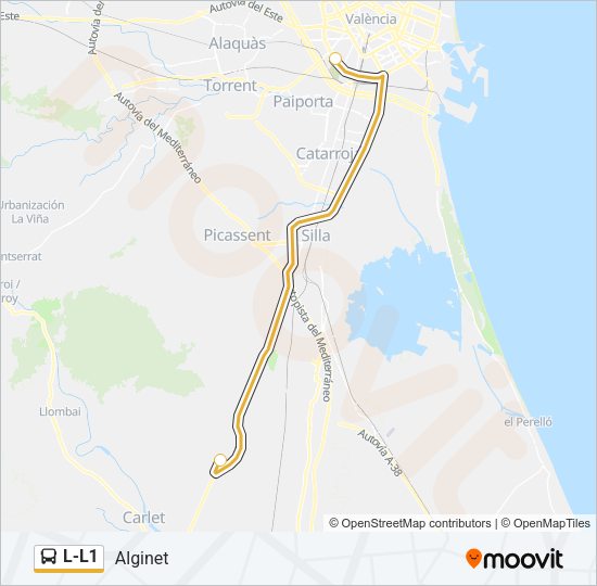 L-L1 Bus Line Map