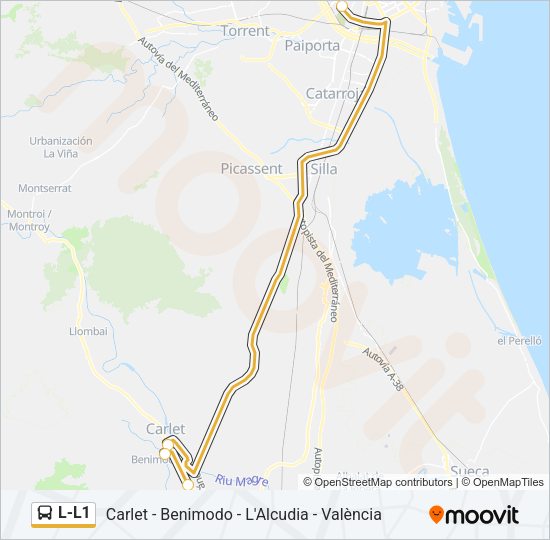 L-L1 Bus Line Map