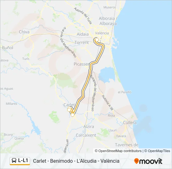 L-L1 Bus Line Map