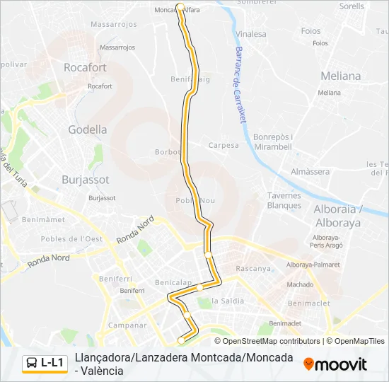 L-L1 Bus Line Map