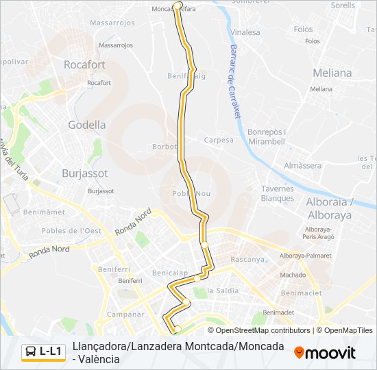 L-L1 Bus Line Map