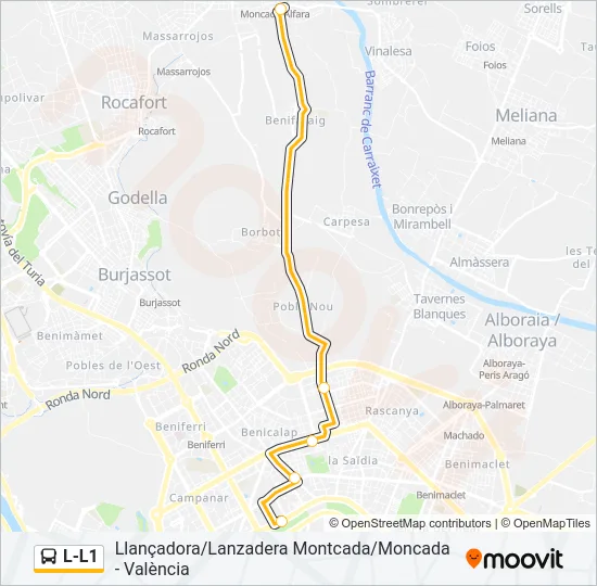 L-L1 Bus Line Map