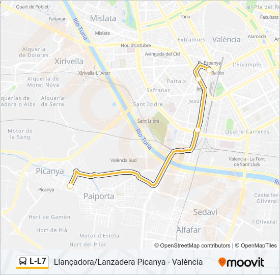 L-L7 Bus Line Map