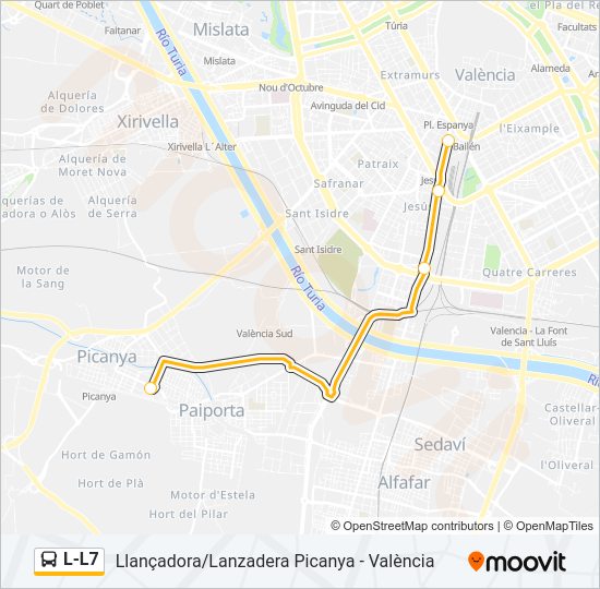 L-L7 Bus Line Map