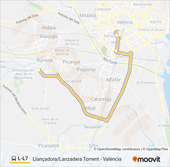 L-L7 Bus Line Map