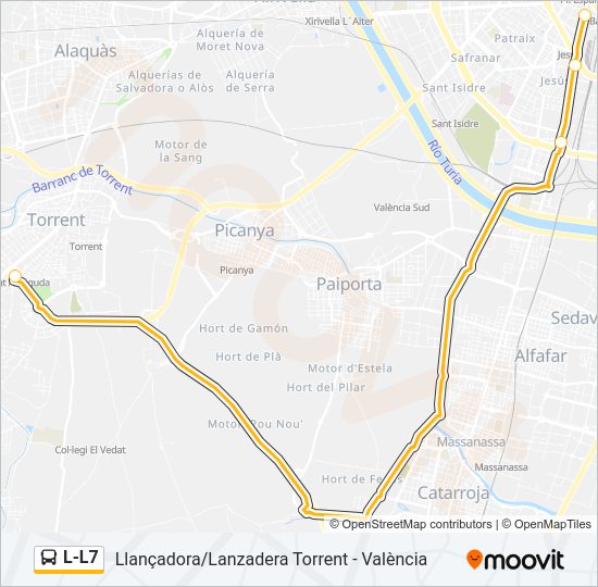 L-L7 Bus Line Map
