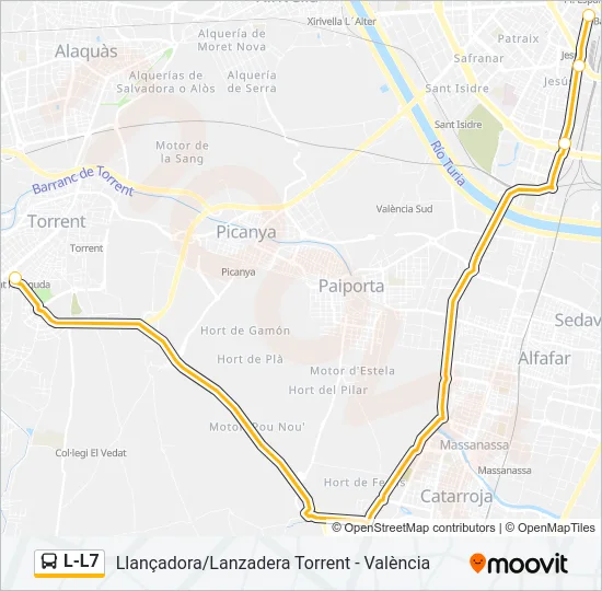L-L7 Bus Line Map
