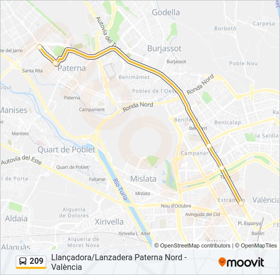 209 Bus Line Map