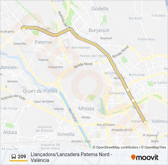 209 Bus Line Map