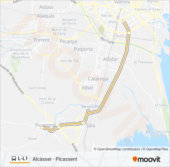 L-L1 Bus Line Map