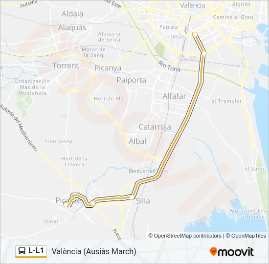 L-L1 Bus Line Map