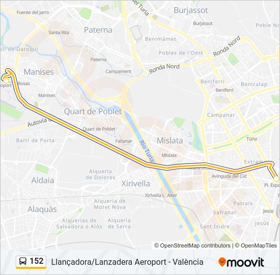 152 Bus Line Map
