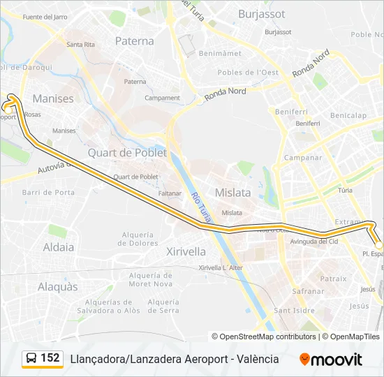 152 Bus Line Map