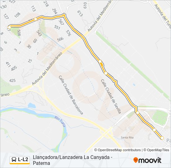 L-L2 Bus Line Map