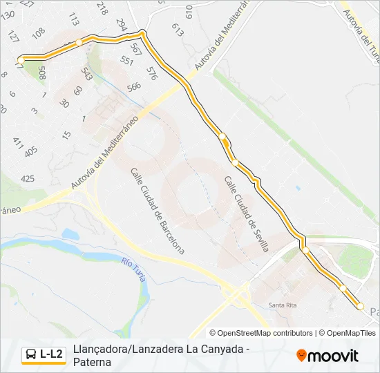 L-L2 bus Mapa de línia