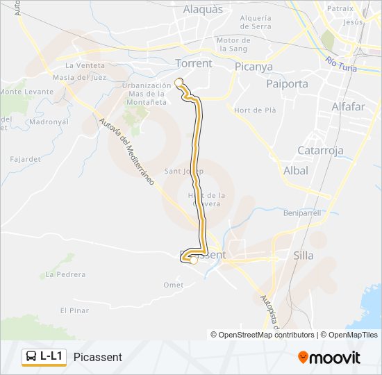 L-L1 Bus Line Map