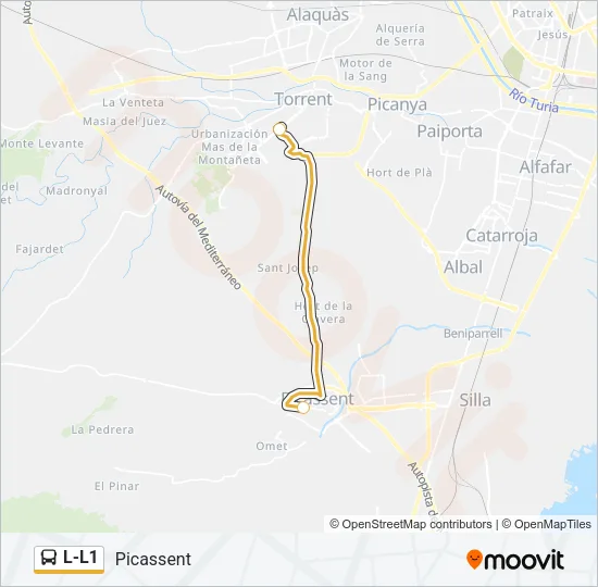 L-L1 bus Mapa de línia