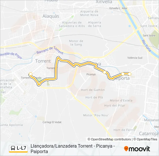 L-L7 bus Mapa de línia