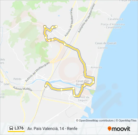 L376 Bus Line Map
