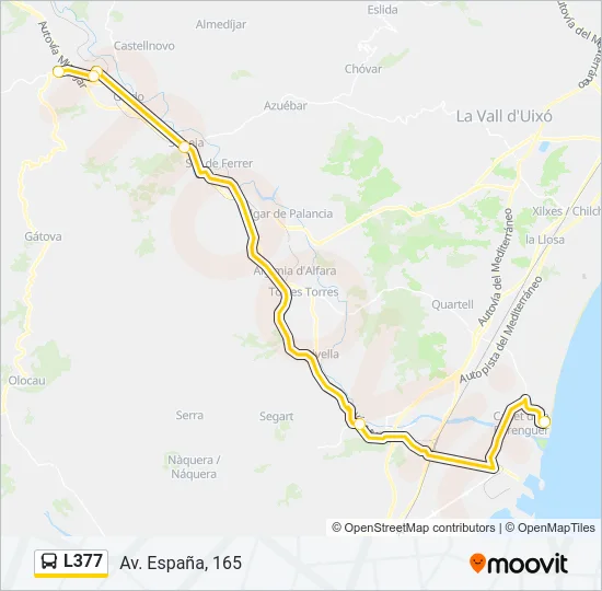 L377 Bus Line Map