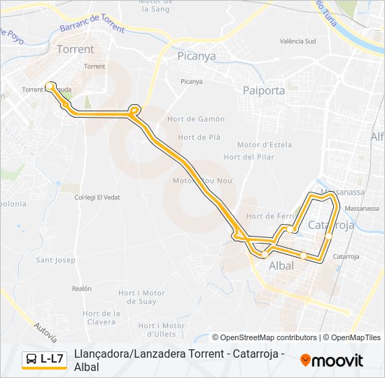 L-L7 Bus Line Map