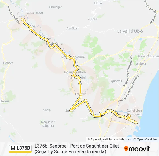 L375B Bus Line Map