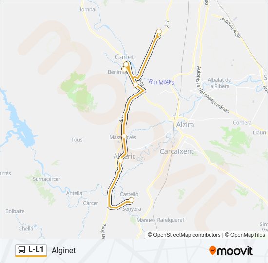 L-L1 Bus Line Map