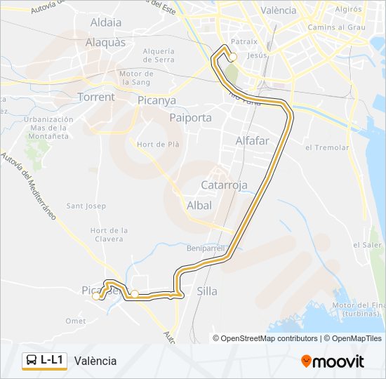 L-L1 Bus Line Map