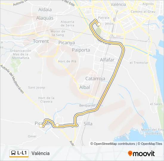 L-L1 Bus Line Map