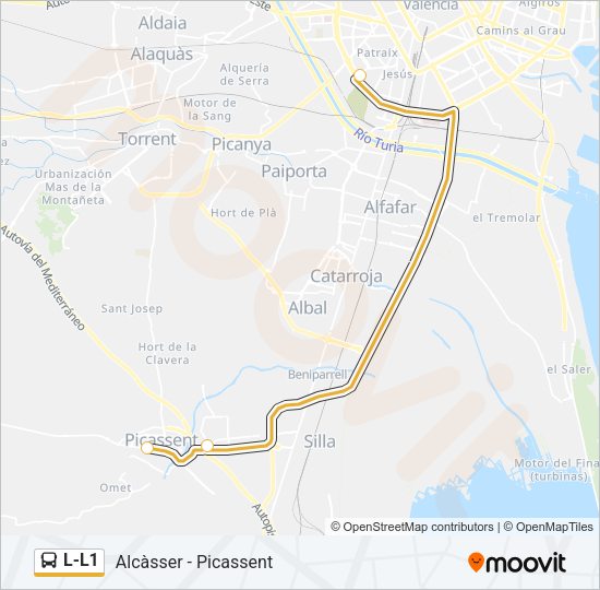 L-L1 Bus Line Map