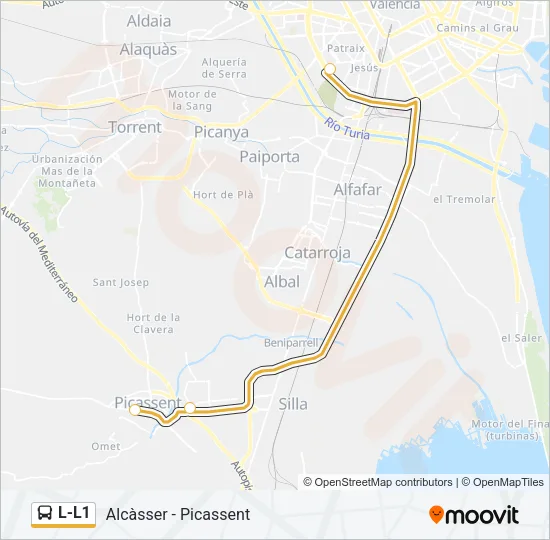 L-L1 Bus Line Map
