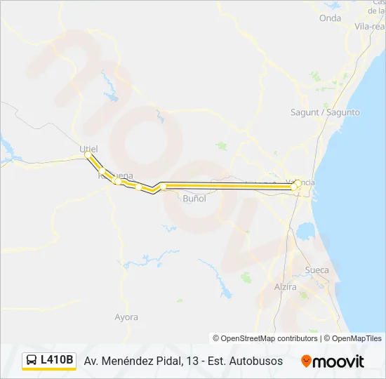 L410B Bus Line Map