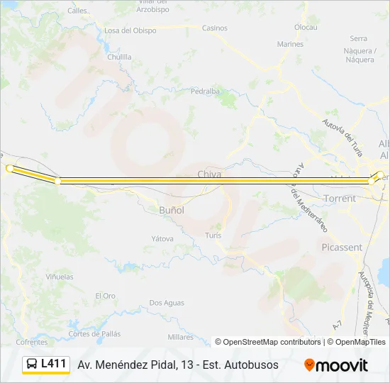 L411 Bus Line Map