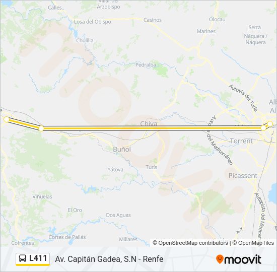 L411 Bus Line Map