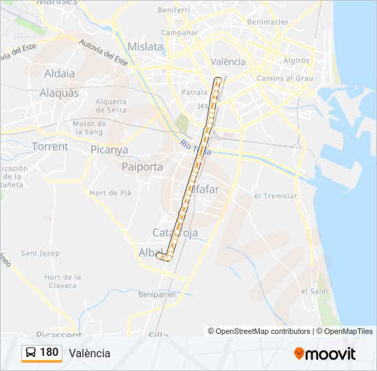 180 Bus Line Map