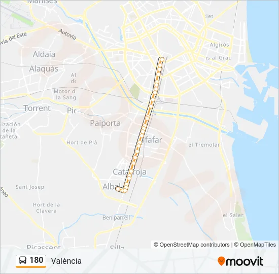 180 Bus Line Map