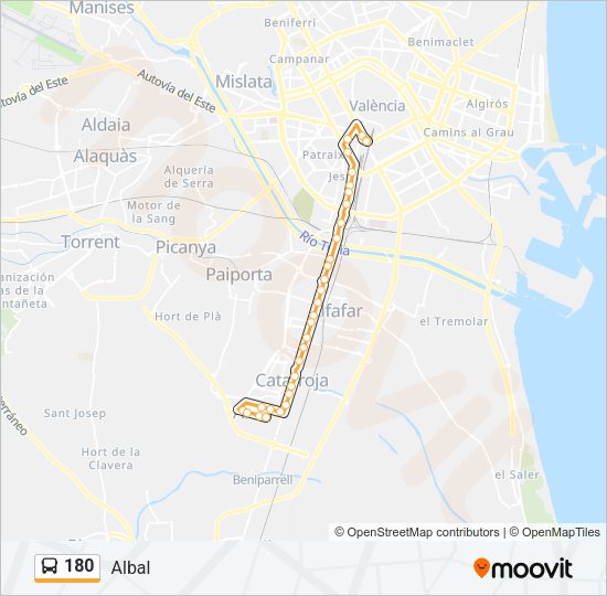 180 Bus Line Map