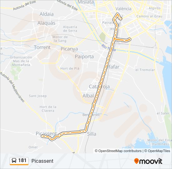 181 Bus Line Map