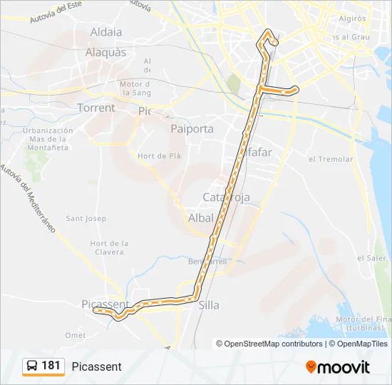 181 Bus Line Map